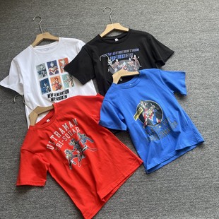 日单多款高品质童装男孩中小童体恤衫卡通帅气圆领短袖中大童T恤
