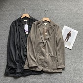 外贸大码 女复古千鸟格休闲西服 上衣外套早春新款 女装 学院风西装