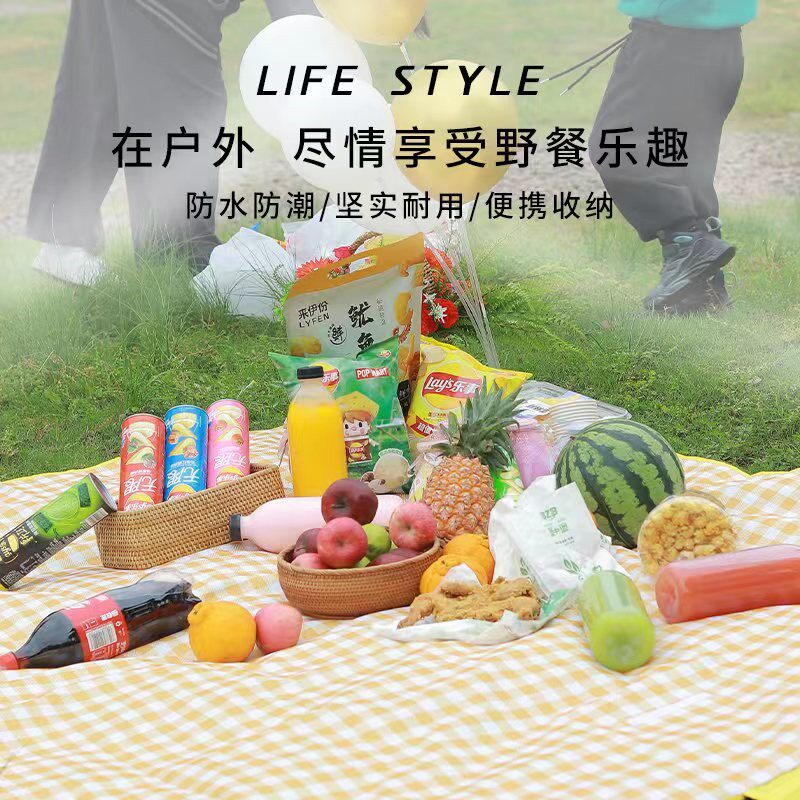 野餐垫加厚防潮露营聚餐郊外野炊坐垫沙滩防水垫子户外可携式野餐