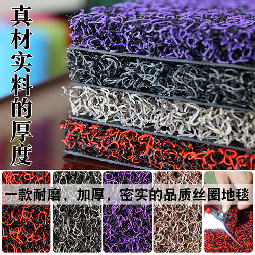 丝圈地毯脚垫可裁剪塑料地垫吸尘