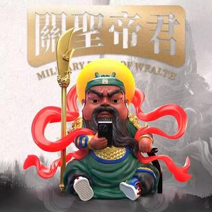 正版七步莲泉州文创关公手办关圣帝君旅游关帝庙招财车载摆件礼物