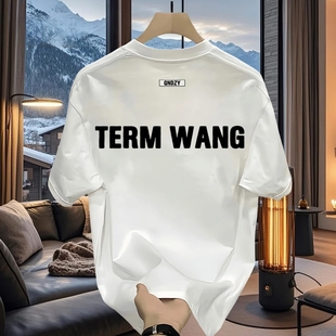 短袖 T恤男女重磅純棉 奧特萊斯專柜清倉高級感簡約字母款 品牌外貿(mào)
