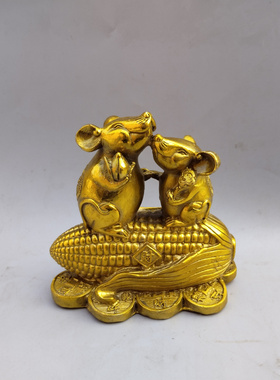 十二生肖铜老鼠摆件招财中式摆件