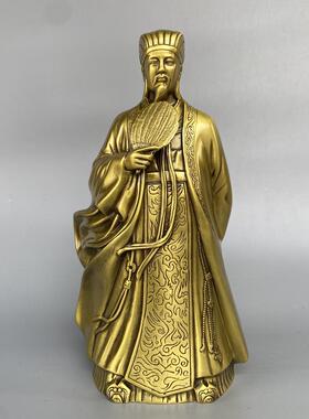 诸葛亮卧龙先生铜像摆件书房桌面