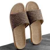个性 排汗春秋 女拖鞋 纯天然藤草亚麻凉拖鞋 竹草编织麻亚防滑男拖鞋