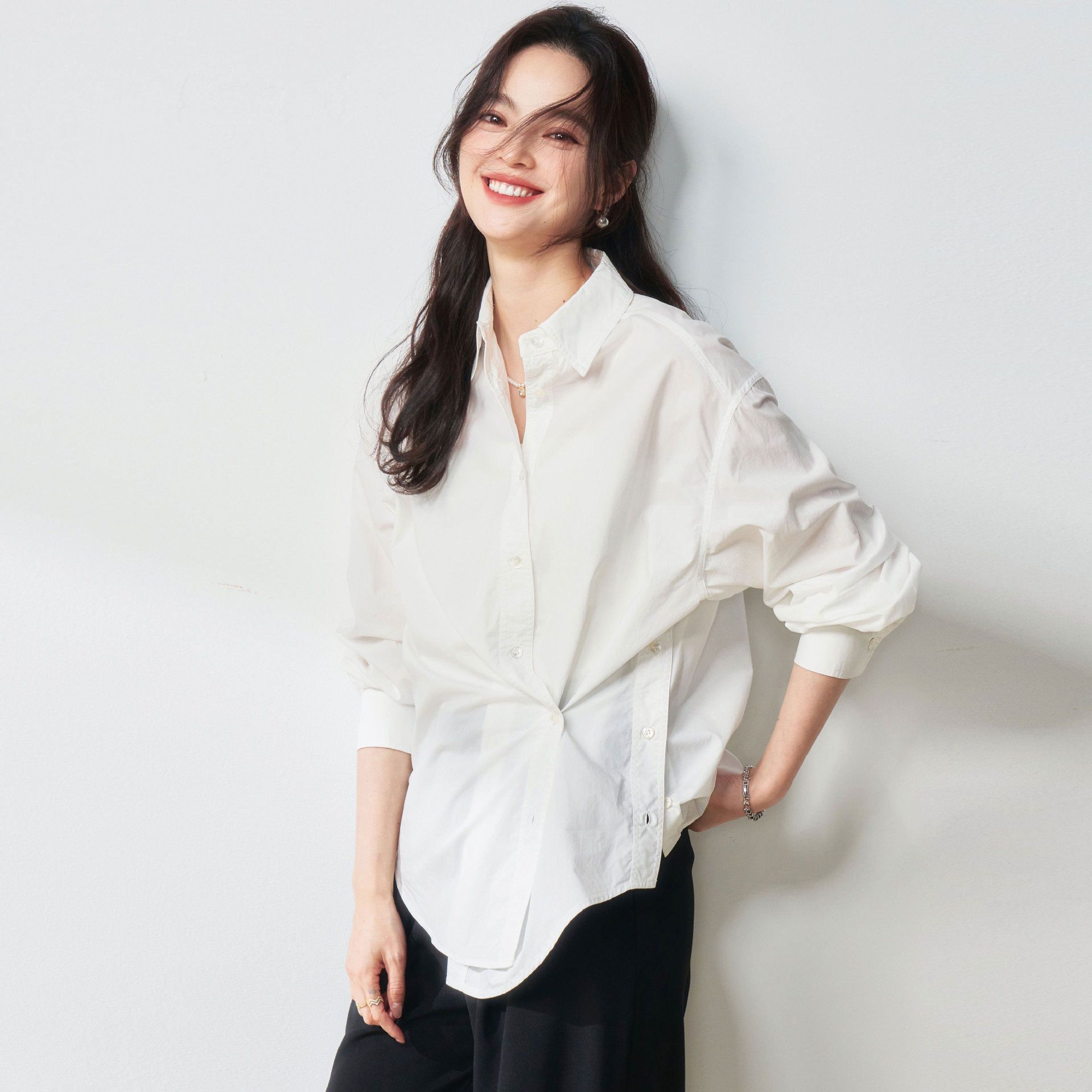 25秋季小众设计感通勤法式白色纯