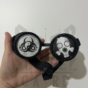 暗码 亚文化赛博哥特风黑色蒸汽朋克高级定制漫展cos护目镜 牌原创