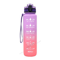 1000ml sports water bottle, gradient plastic water bottle, outdoor space cup, time prompt water bottle, tritan water cup thumbnail 8
