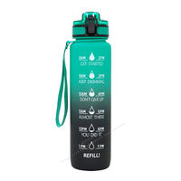1000ml sports water bottle, gradient plastic water bottle, outdoor space cup, time prompt water bottle, tritan water cup thumbnail 6