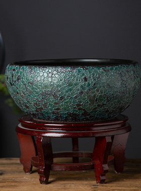泡泡釉高温陶瓷缸客厅鱼缸水培容器龟缸睡莲碗莲花盆青鱂观背鱼缸