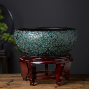 泡泡釉高温陶瓷缸客厅鱼缸水培容器龟缸睡莲碗莲花盆青鱂观背鱼缸