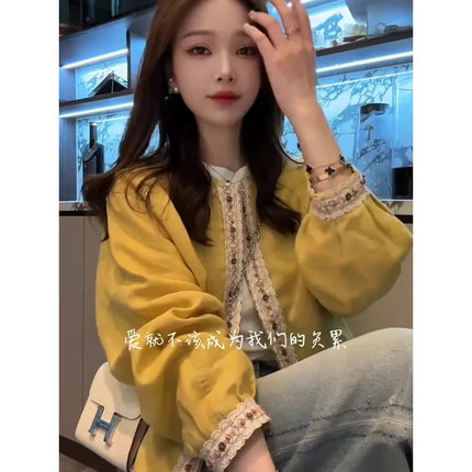 2025独特超好看防晒衣小众不撞款黄色薄外套女夏复古休闲百搭上衣