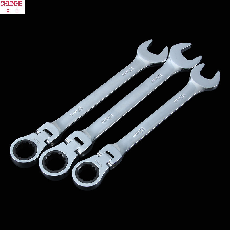 活动头棘轮扳手开口梅花两用齿轮大小呆扳子8-24mm