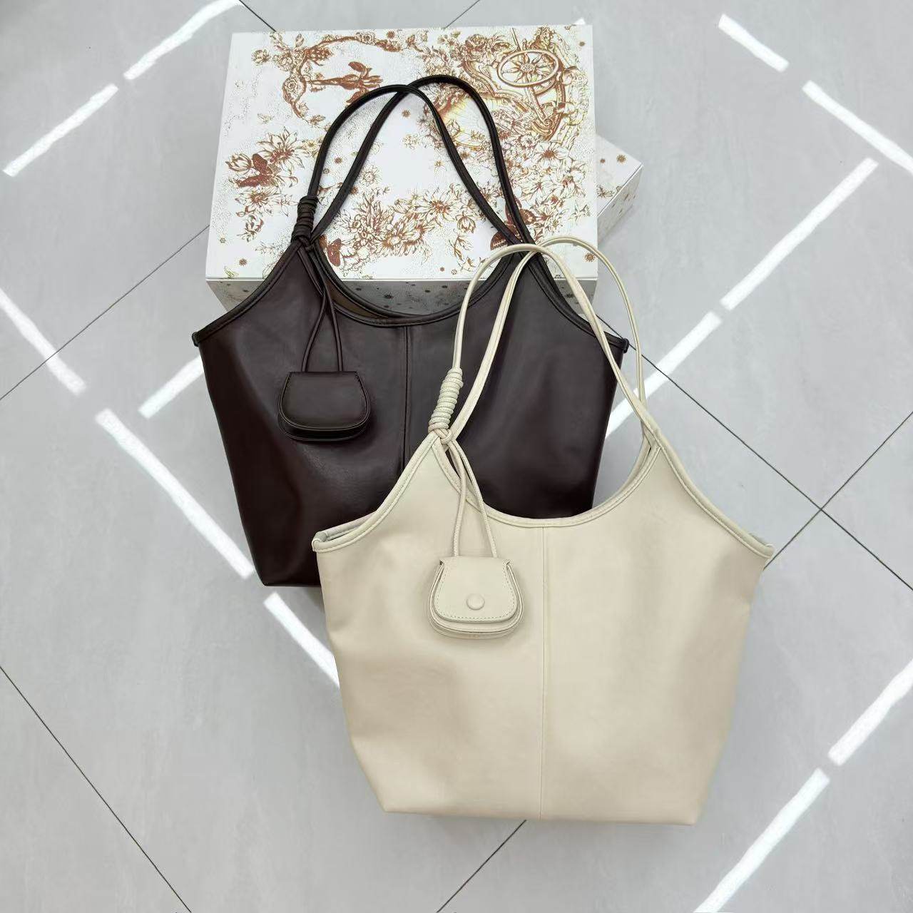 2026新款欧美时尚托特包通勤百搭大容量腋下单肩包休闲软皮手提包