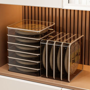 普洱茶茶饼收纳盒密封透明防潮储存罐茶叶罐中式家用茶饼盒展示架