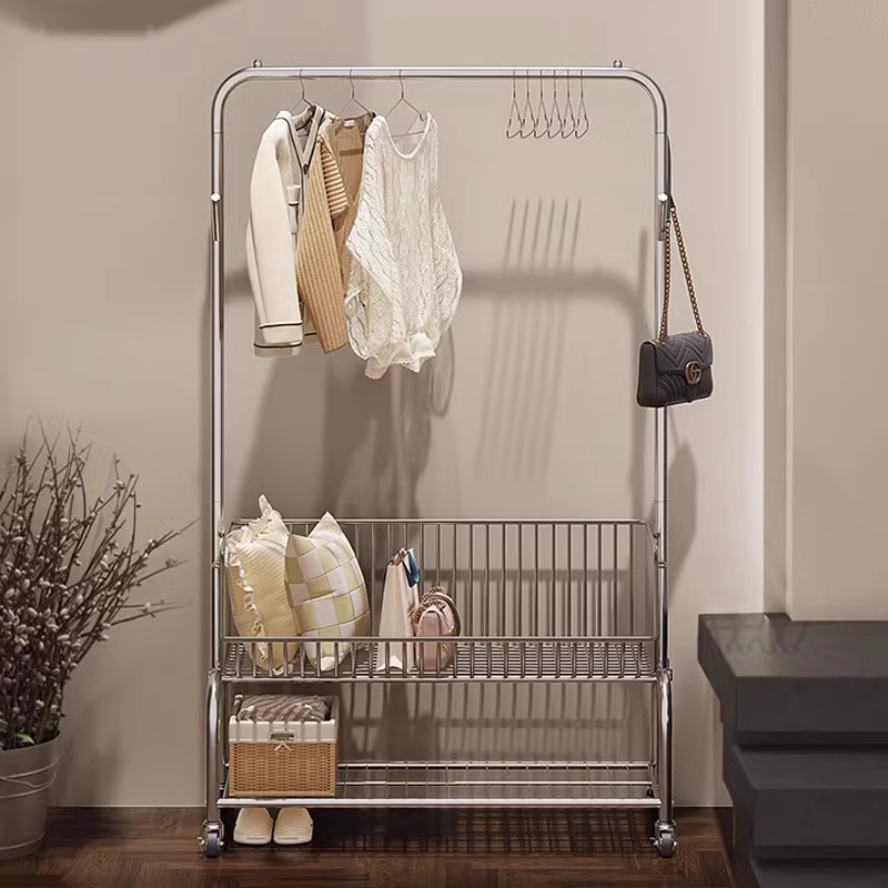 晾衣架杆挂衣帽架落地式