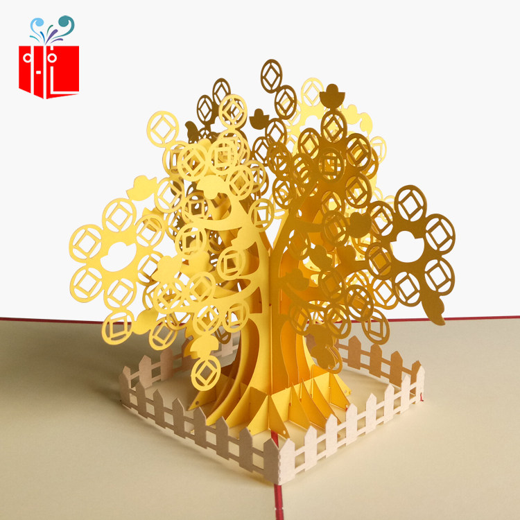招财树3d立体贺卡新年贺卡中国风创意纸雕剪纸diy元旦春节贺卡,节庆用品/礼品,贺卡/卡片,淘宝优惠券,粉丝福利购,淘宝优惠卷