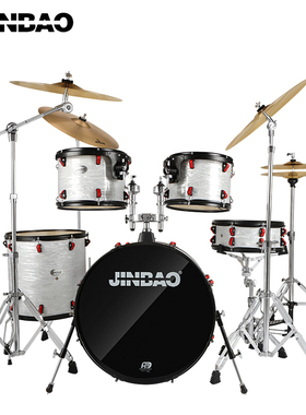 津宝 架子鼓专业演奏追梦人系列白色桦木 家用 初学者 爵士鼓乐器