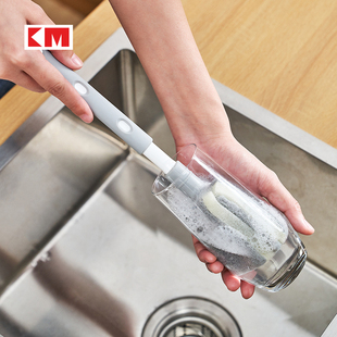 日式 长柄家用杯刷洗奶瓶刷子水杯刷可伸缩清洁去污海绵刷洗杯子刷