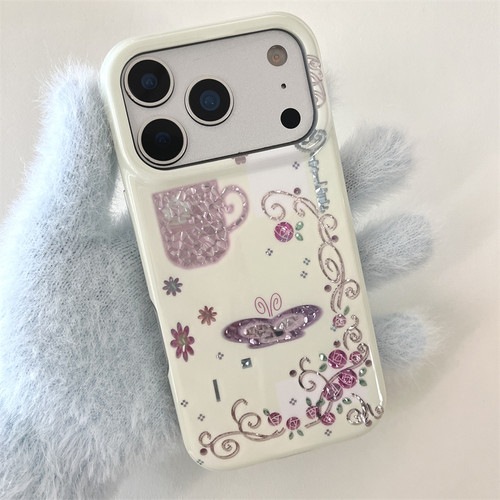 韩风ins少女古早感镭射蝴蝶杯子藤蔓13适用15苹果17promax温柔手机壳iphone16p新款带蕾丝挂件14双层保护套潮