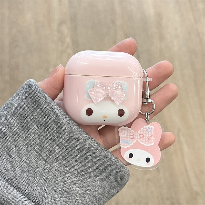 韩风ins甜美少女心可爱立体蝴蝶结美乐蒂适用AirPods4保护套AirPodsPro3代苹果airpods1/2无线蓝牙耳机带挂件