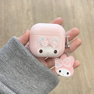 韩风ins甜美少女心可爱立体蝴蝶结美乐蒂适用AirPods4保护套AirPodsPro3代苹果airpods1/2无线蓝牙耳机带挂件