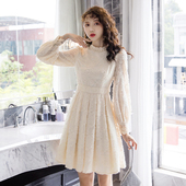 新款 法式 连衣裙大码 2025春季 通勤长袖 减龄裙子胖mm收腰显瘦打底裙