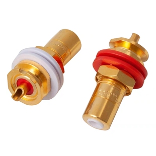 一个价 铜镀金发烧音频RCA莲花插座刻字版 高端新美国品牌CMC 816u