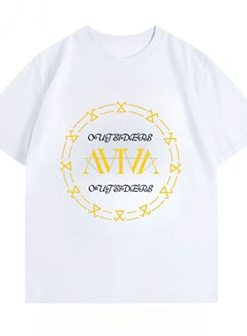 AViVA新专Monsters 周边美式宽松重磅印花纯棉短袖T