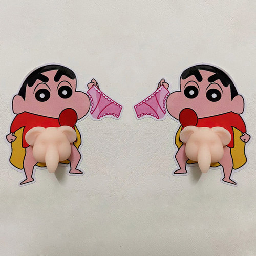 浴室卫生间装饰贴恶搞趣味个性屁屁贴3D立体蜡笔小新鸡鸡卡通贴