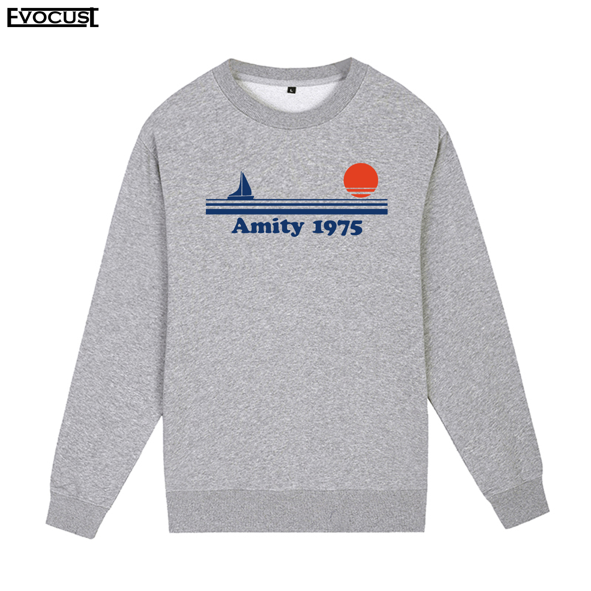 大白鲨Jaws电影Amity 1975史蒂文斯皮尔伯格复古街头圆领卫衣