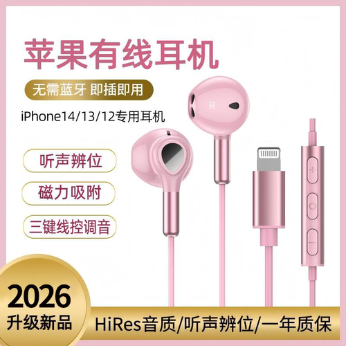 赛简朴苹果耳机有线iPhone接口