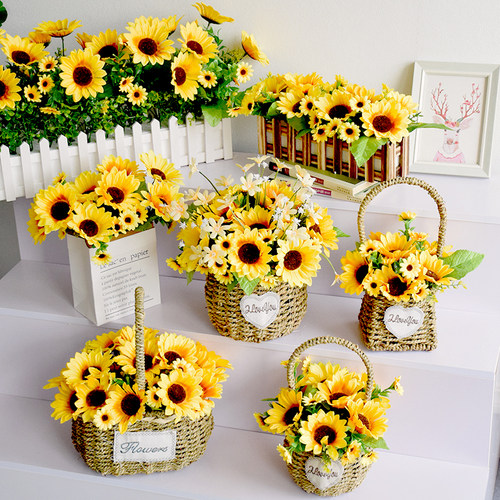 润爱居太阳花仿真花室内摆设花艺