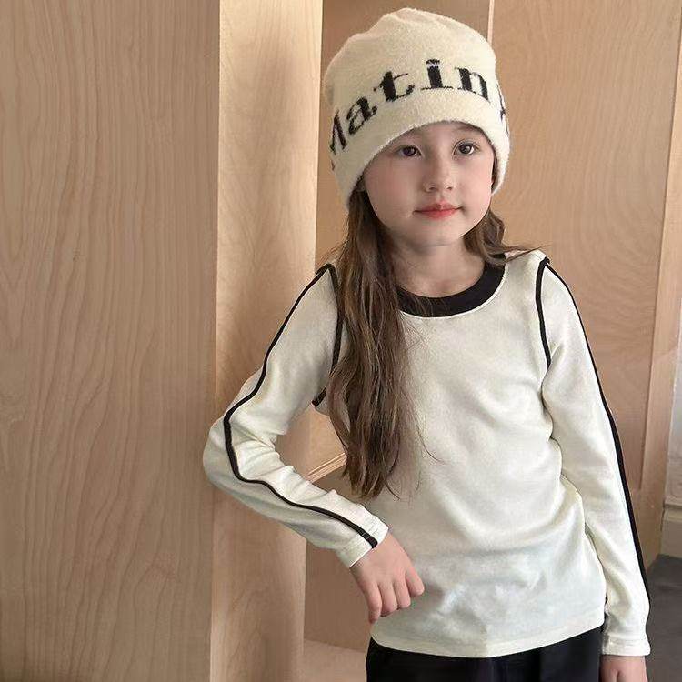 秋冬季新款德绒保暖拼色女童长袖女中大童拼接圆领百搭打底上衣女,童装/婴儿装/亲子装,保暖上装,淘宝优惠券,粉丝福利购,淘宝优惠卷