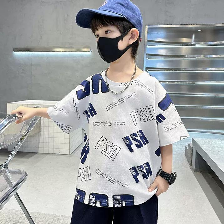 2025夏装新款帅气男童纯棉短袖男