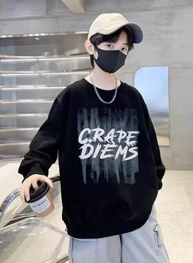 秋冬装中大童加绒加厚卫衣男