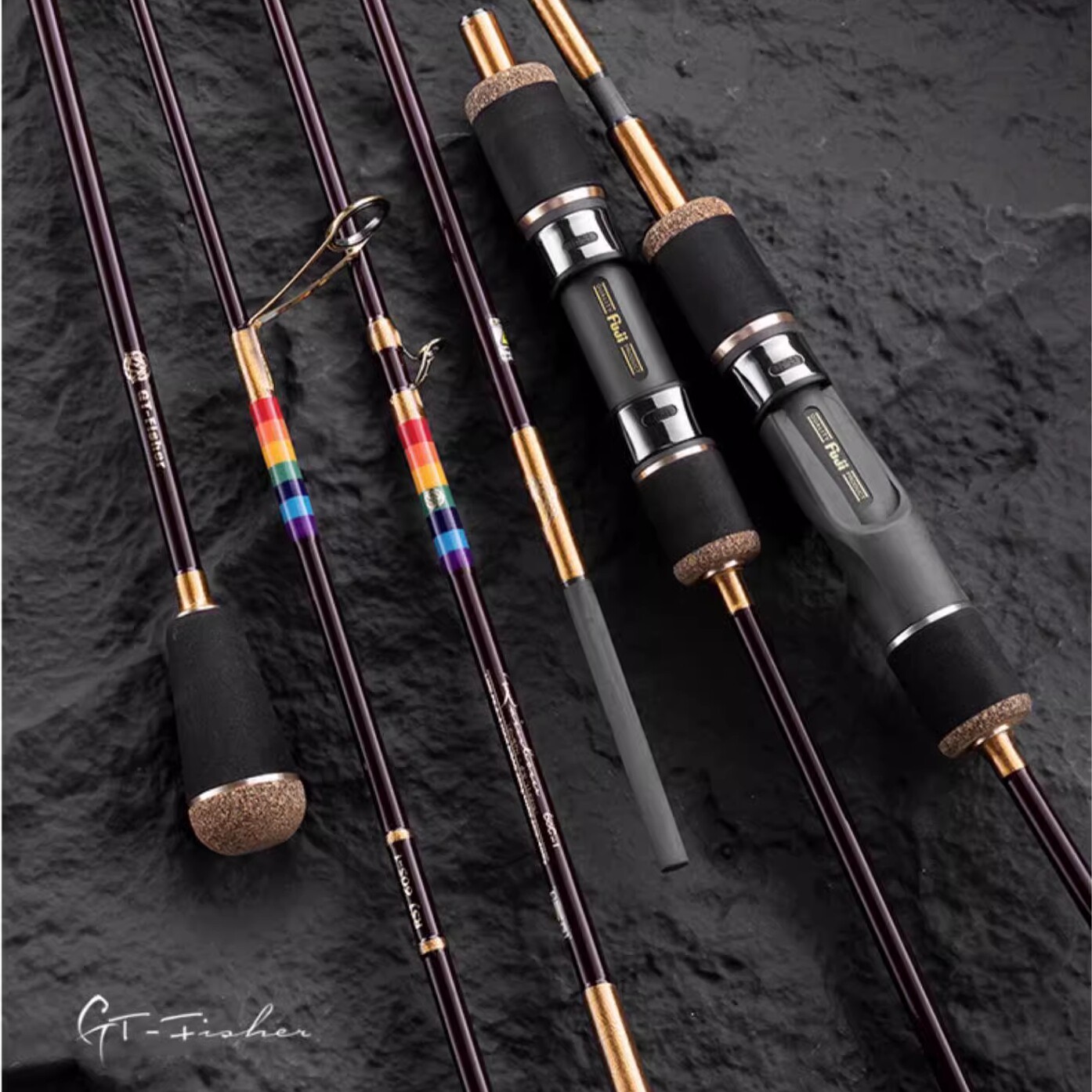 伊酷达彩虹慢摇铁板竿RSJ全实心SIC鲅竿碳素海钓竿拉流底钓船钓竿