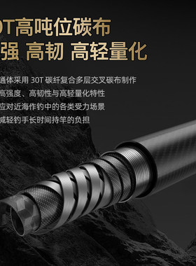 ECOODA/伊酷达星焰XLB二代近海钛合金竿梢船钓竿带鱼竿船竿筏钓竿