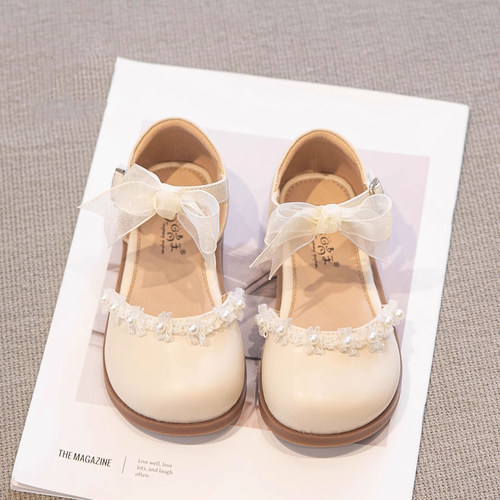 真皮女童小香风包头凉鞋