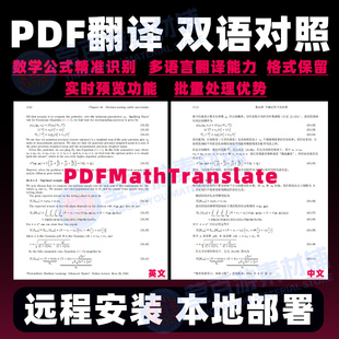 PDFMathTranslate文献论文翻译软件英文多语言docutranslate识别