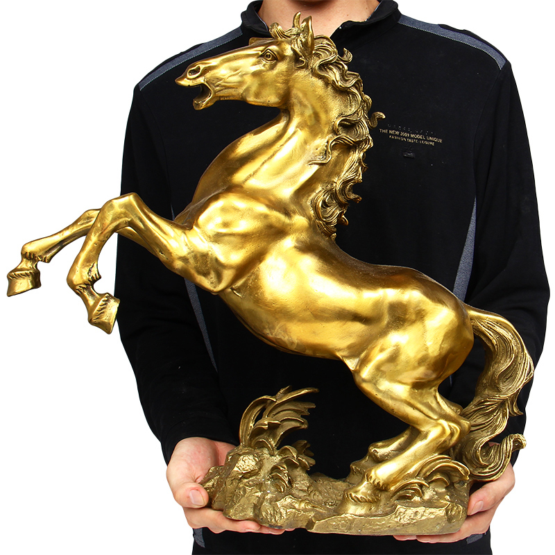 黄铜生肖风水马到成功商务工艺品