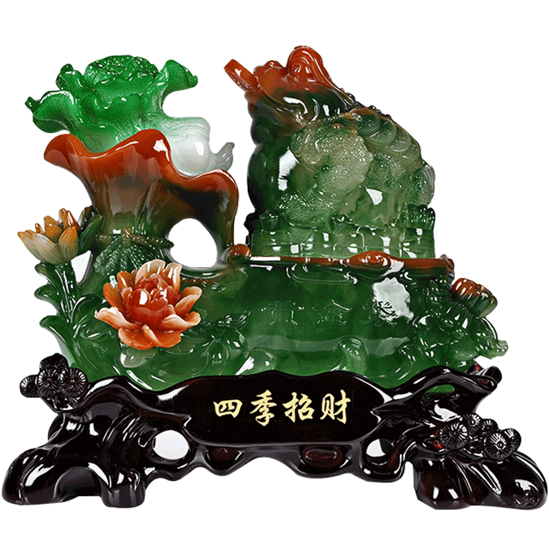 金蟾貔貅摆件招财聚财玉白菜开业