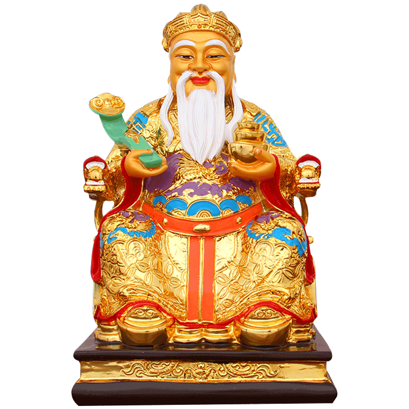 供奉彩绘佛像财神爷摆件土地婆