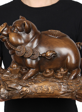 十二生肖猪摆件大号富足旺财福猪风水摆设富足美满招财办公室摆设