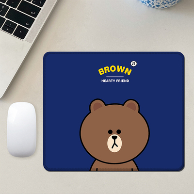 卡通布朗熊鼠标垫耐脏便携式胶垫