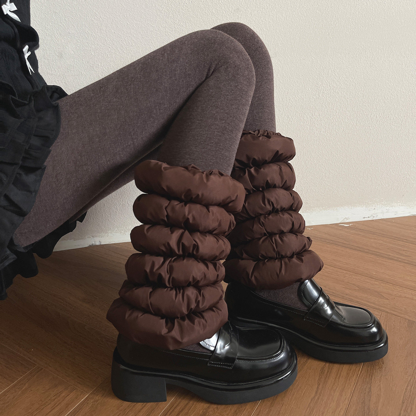 袜贵人冬季新品毛毛虫棕色羽绒棉保暖防风御寒少女中筒袜套腿套女,女士内衣/男士内衣/家居服,中筒袜,淘宝优惠券,粉丝福利购,淘宝优惠卷