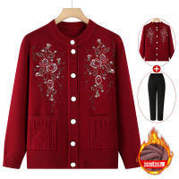 Autumn and winter coats for middle-aged and elderly people. Grandma's sweater with fleece for warmth. New winter clothes for the elderly in 2026 thumbnail 6