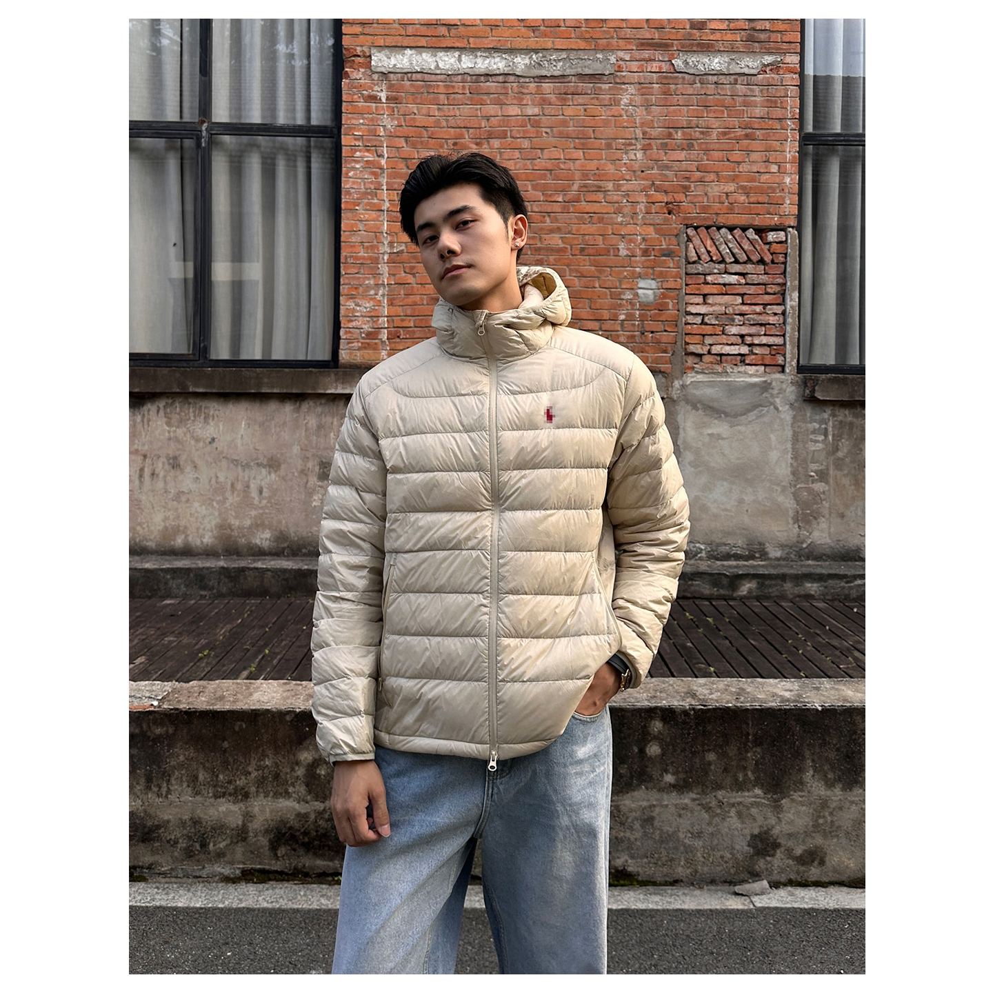 ZICHENG 25ss轻量化零压小马排骨羽绒服连帽户外休闲日常通勤保暖