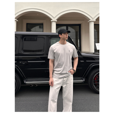 GGG金乘三 极简休闲美式宽松莱赛尔天丝凉感速干短袖健身运动t