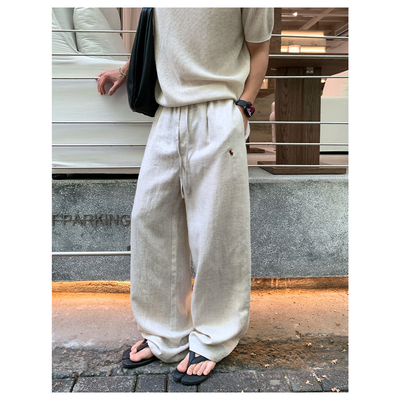阿D服饰   25ss夏季 天丝+亚麻黑标平替系列 男士垂感亲肤休闲裤